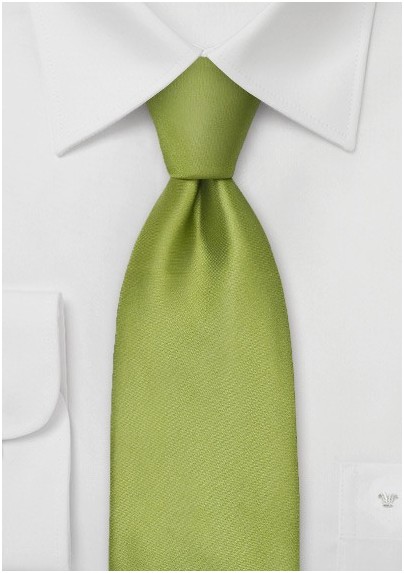 Extra Long Necktie - Sage green silk tie