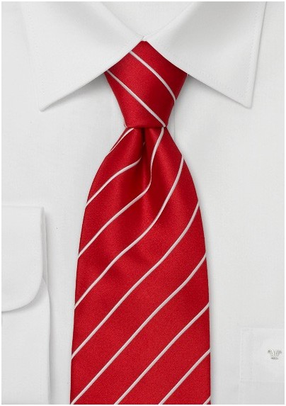 Classic Red and White Striped Tie - Mens-Ties.com