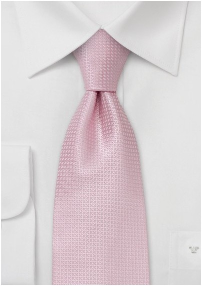 Spring and Summer tie  -  Solid colored pink tie with fine pattern