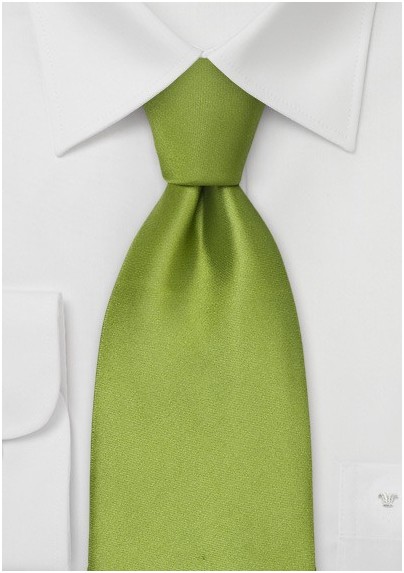 Sage green silk tie - Solid color bright green necktie