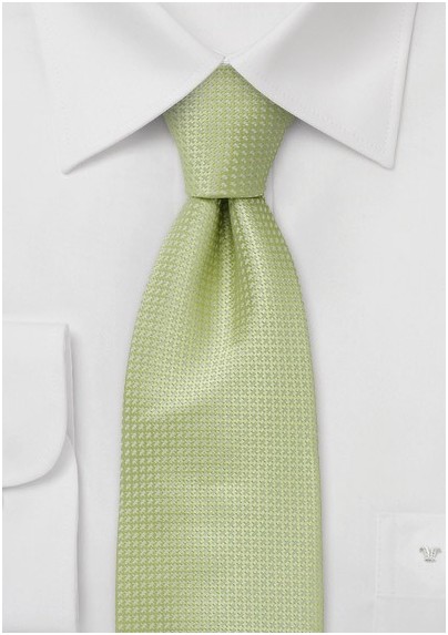 Green Extra Long Ties - Light Green Silk Tie in XL
