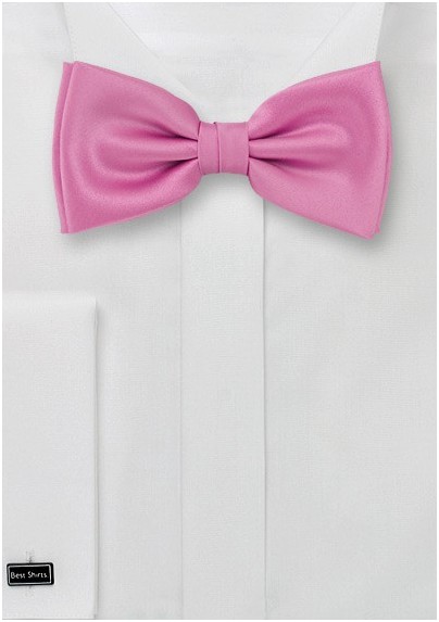 Rose-pink bow tie  - Pre-tied pink bow tie