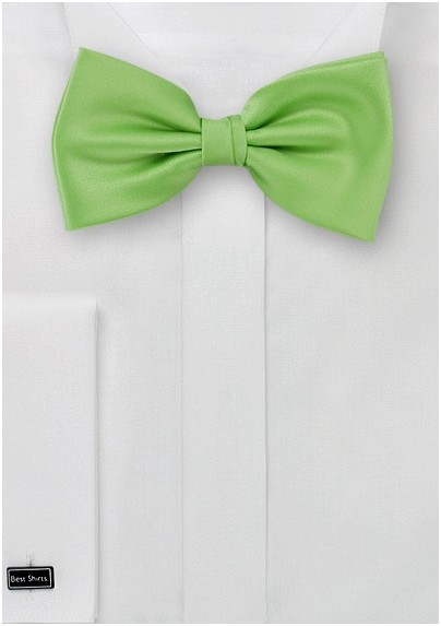 Bow ties  -  Solid apple green men's bow tie
