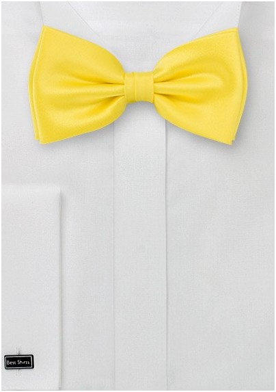 Yellow bow tie  - Pre-tied bow tie in yellow