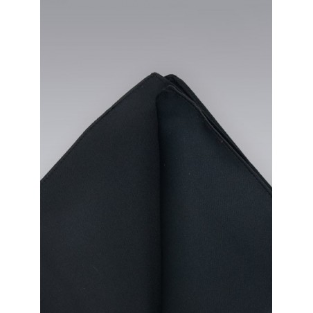 Black hankie -  Classic black pocket square