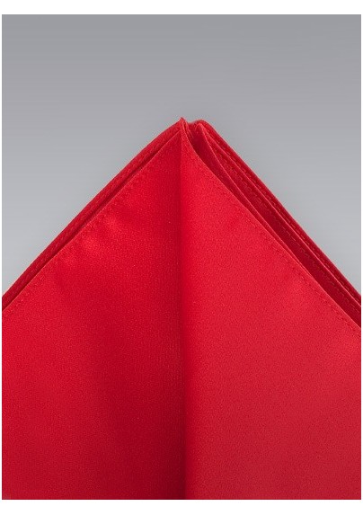 Pocket Squares -  Bright red hankie