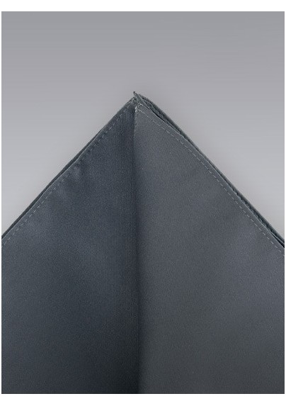 Gray pocket square -  Solid color dark gray hankie