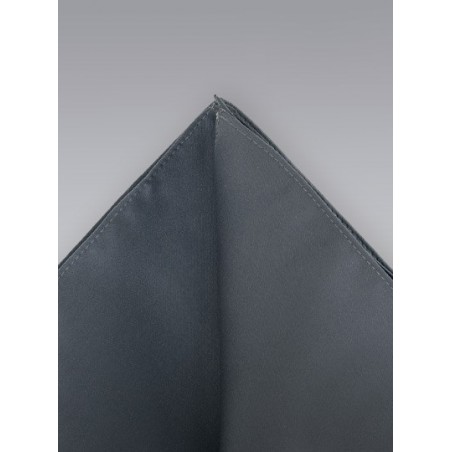 Gray pocket square -  Solid color dark gray hankie