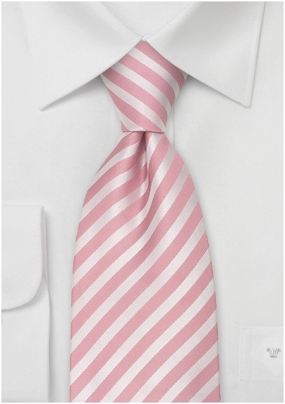 Pink Neckties - Modern Striped Pink Tie