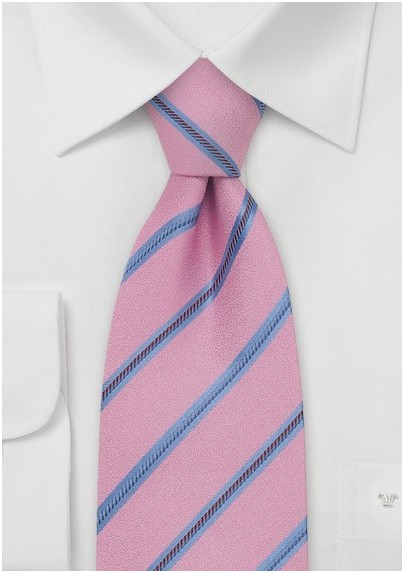 Pink and Blue Striped Tie - Mens-Ties.com