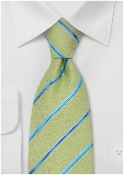 Green Ties - Striped Designer Tie by Chevalier