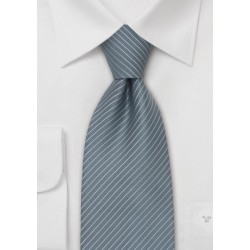 Gray Mens Ties - Fine Striped Tie in a Slate Gray Color