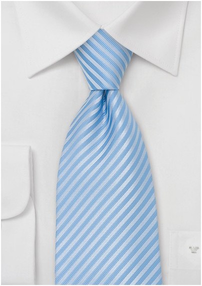 Powder Blue Striped Necktie