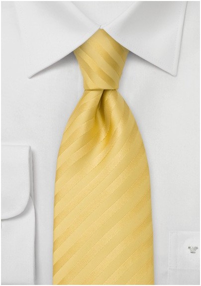 Extra Long Lemon-Yellow Silk Tie