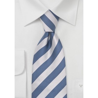 Blue and Light Silver Striped Necktie