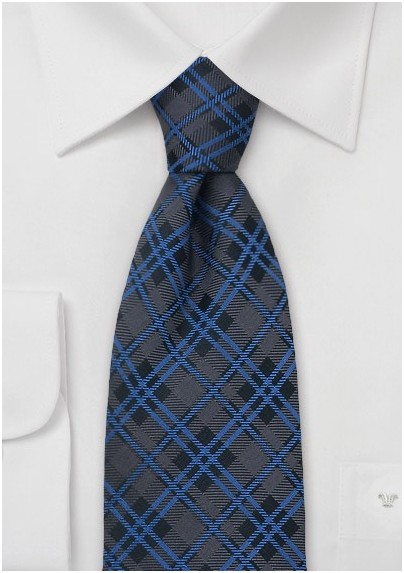 Classic Tartan-Check Pattern Silk Tie