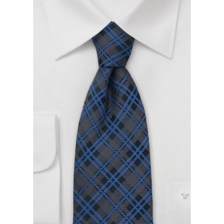 Classic Tartan-Check Pattern Silk Tie