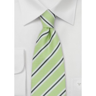 Lime-Green Striped Tie by Cavallieri