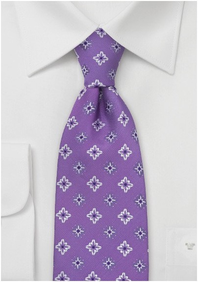 Lavender Purple Floral Tie by Chevalier