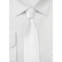 Trendy White Skinny Tie