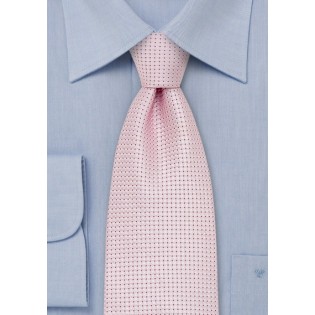 Silver Pink Silk Tie