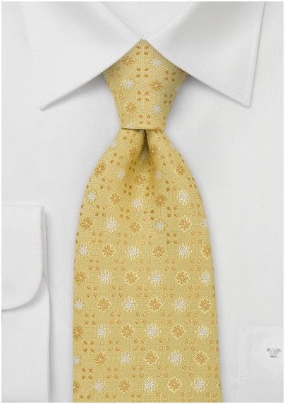 Floral Tie in Maize Yellow