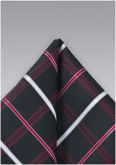 Black and Red Pocket Square