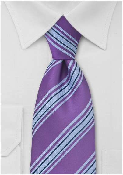 Lilac Purple Striped Necktie