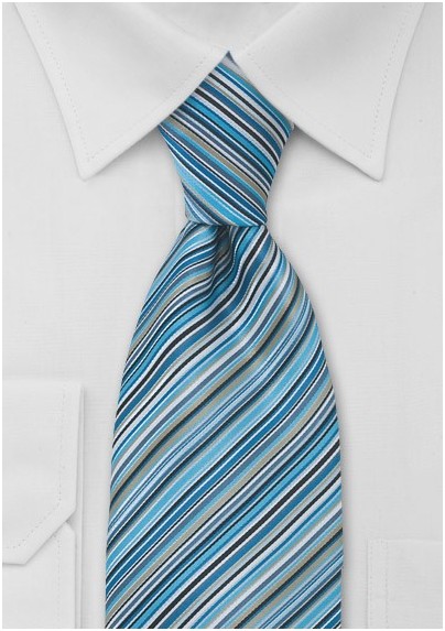 Modern Blue Striped Tie