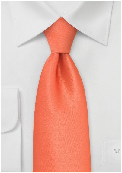 Bright Coral Orange Kids Tie