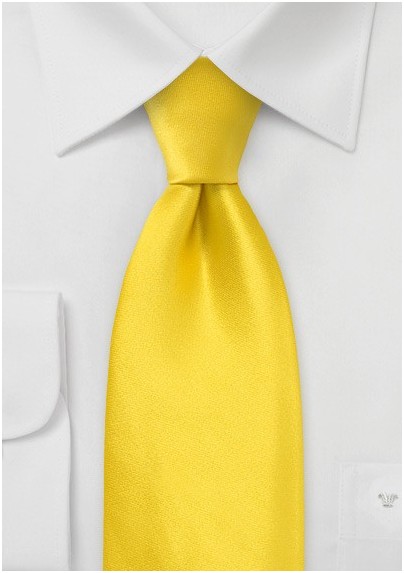 XL Silk Tie in Canary Yellow