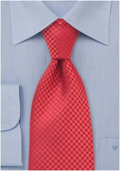 Red Silk Tie with Texture