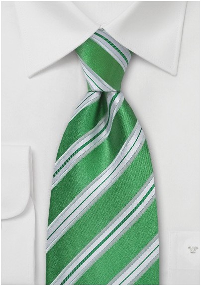 Shamrock Green Striped Tie