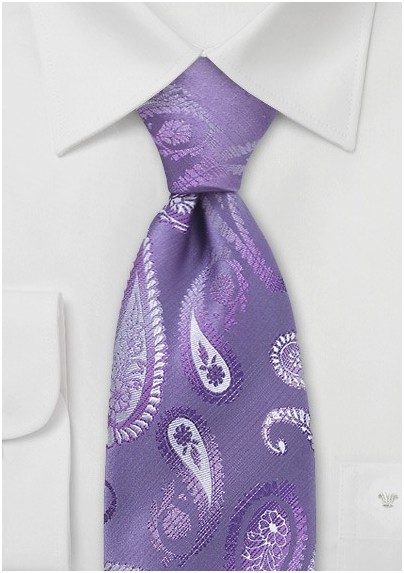 Lavender Purple Paisley Tie