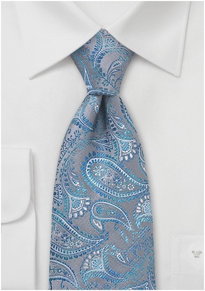 Mosaic Blue Paisley Tie