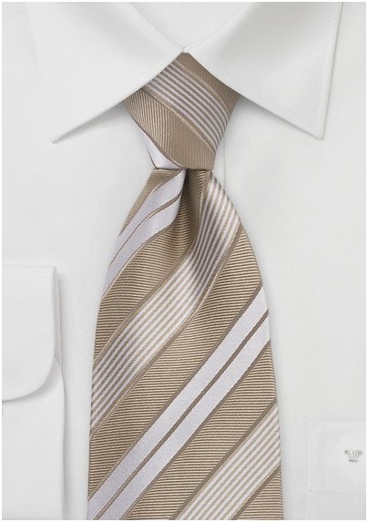 Striped Tie in Cashmere Brown - Mens-Ties.com
