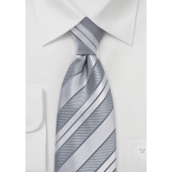 Modern Silver Striped Tie