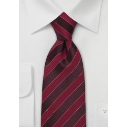 Burgundy and Red Striped Tie
