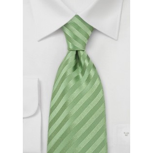 Light Green Striped Kids Tie