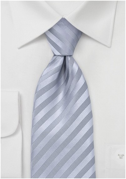 Metallic Silver Striped Tie