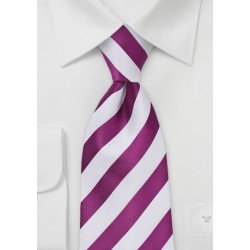 Hot Pink and White Striped Tie