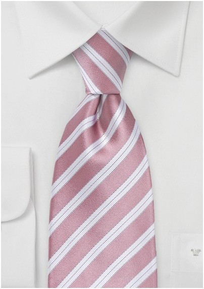 Striped Tie in Rose Petal Pink