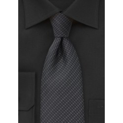 Black and Grey Patterned Tie