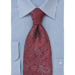 Red and Grey Paisley Tie