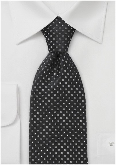 Black and Graphite Patterned Tie
