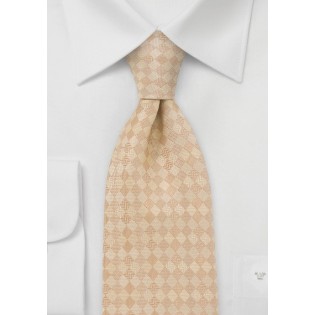 Diamond Patterend Tie in Tans