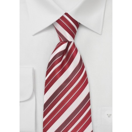 Multi Red and White Striped Tie
