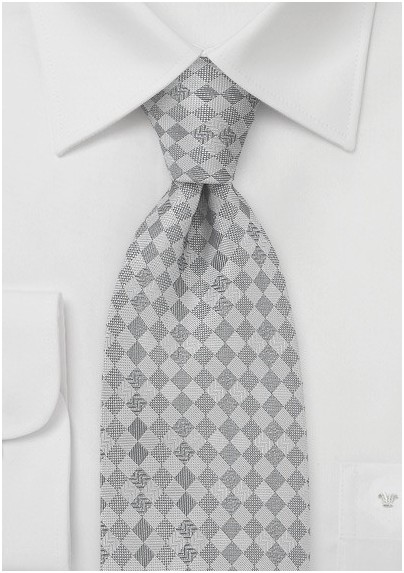 Diamond Patterned Tie in Graphite
