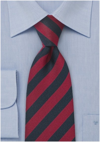 Repp Textured Red and Navy Tie