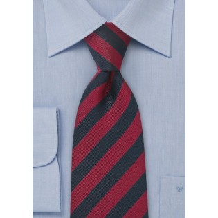 Repp Textured Red and Navy Tie